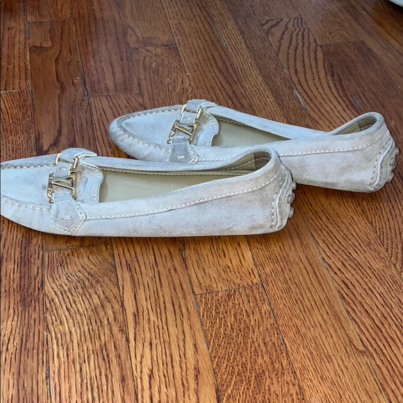 gray louis vuitton loafers flats 39 1/2 eu, us 9.5